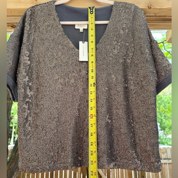 Anthropologie NWT Deletta Sequin Cropped Boxy Oversized Holidays Top Small - Picture 16 of 16